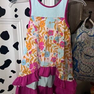 Matilda Jane Floral Kids Dress with Pink, Blue, and Orange